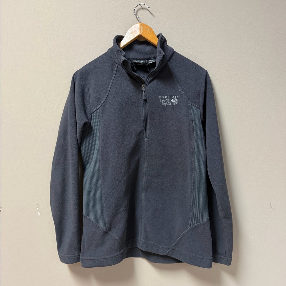 Mens Mountain Hardwear Quarter Zip Grey Fleece Small